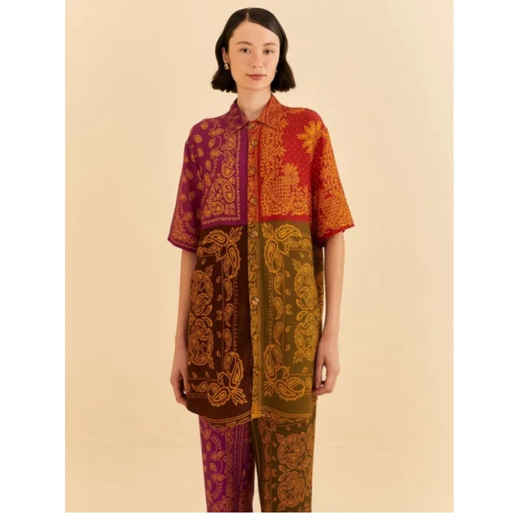 Farm Rio Multicolor Bandana Dream Shirt